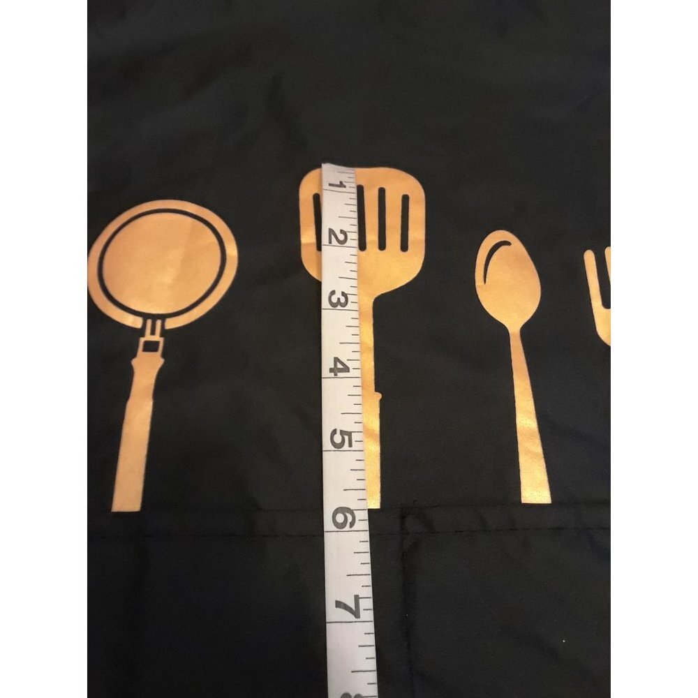 Cooking apron black with gold or white logo bundle of 2 Images May Vary - Picture 5 of 9